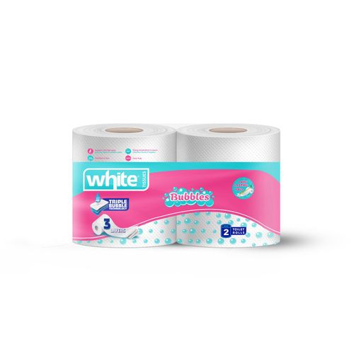 white 2 rolls of toilet paper