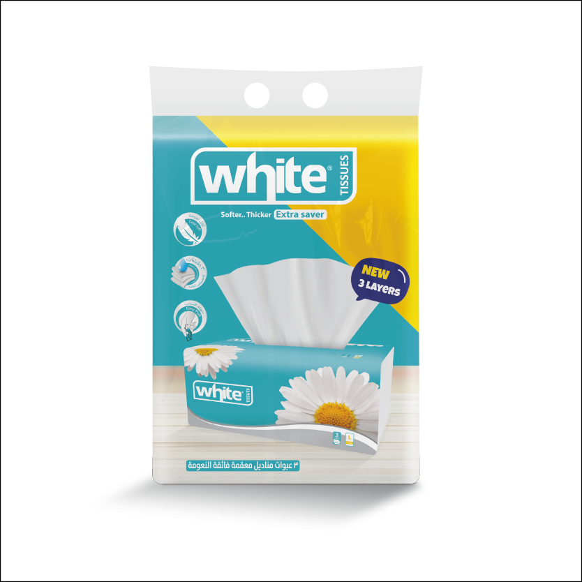 white 3 paper tissue 500