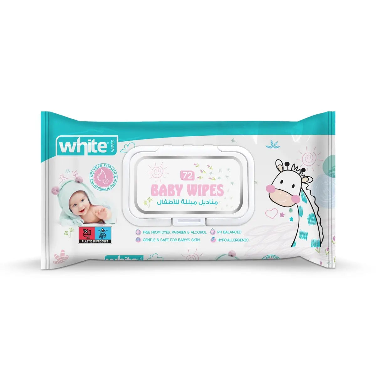 White baby wipes